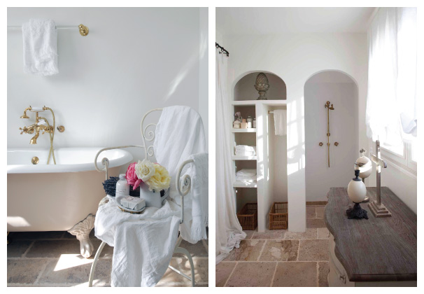 In-room bathroom with vintage clawed bathtub.